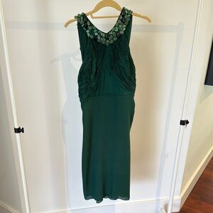 Catherine Malandrino Elegant SilkGreen Sleeveless Dress